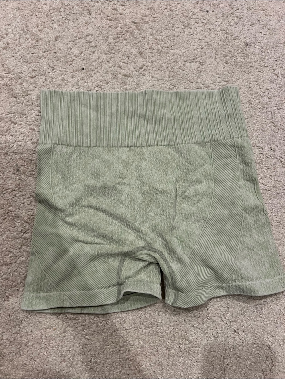 SHEIN Sage Green High-Waist Seamless Bike Shorts